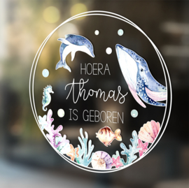 Geboortesticker 'Onderwaterdieren'