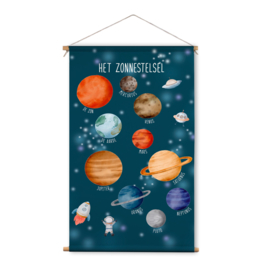 Textielposter 'Planeten van het Zonnestelsel'