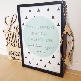 Poster 'De mooiste momenten...' 21 X 29,7 cm A4 - VINTAGE GROEN