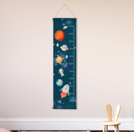 Textielposter Groeimeter 'In de ruimte'