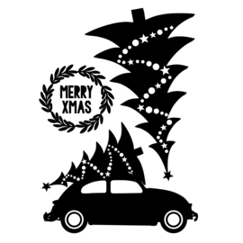 Uitbreidingsset stickers Kerstboom, -auto en -krans, HERBRUIKBAAR