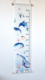 Textielposter Groeimeter 'Onderwaterdieren'