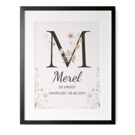 Geboorteposter 'Wildflowers'