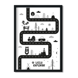 Poster 'Little Explorer met autoweg'