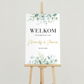Welkomstbord Bruiloft 'Eucalyptus' | 40 x 60 cm