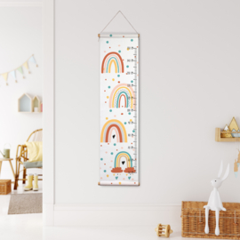 Textielposter Groeimeter 'Regenbogen'
