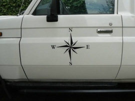 Windroos sticker, voor aan de muur, de boot of de camper