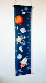 Textielposter Groeimeter 'In de ruimte'