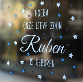 Geboortesticker Lieve Zoon- sterren