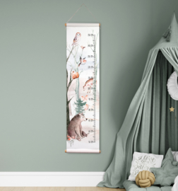 Textielposter Groeimeter 'Forest Friends'