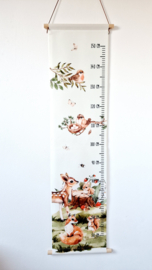 Textielposter Groeimeter 'Bosdieren'