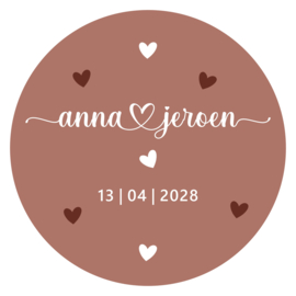 Gepersonaliseerde etiketten 'Hartjes' | 20 stuks | 5 cm