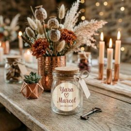 Gepersonaliseerde etiketten 'Crèmekleurige strepen' | 20 stuks | 5 cm