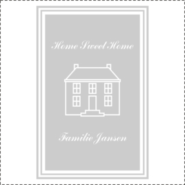 Glasfolie / Raamfolie Home sweet Home met huisje en namen 2