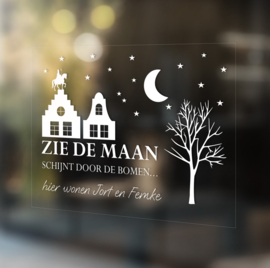 Raamsticker Sinterklaas - Zie de maan schijnt- HERBRUIKBAAR
