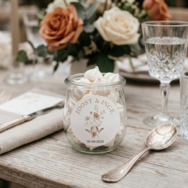 Gepersonaliseerde etiketten 'Veldbloemen in kleur' | 20 stuks | 5 cm