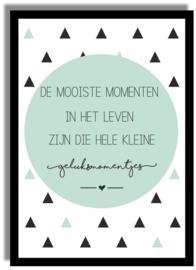 Poster 'De mooiste momenten...' 21 X 29,7 cm A4 - VINTAGE GROEN