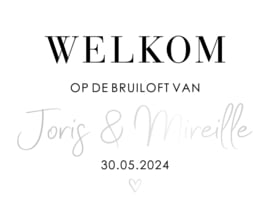 Bruiloft Welkomststicker 'Welkom Modern' | Stickervinyl