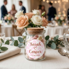 Gepersonaliseerde etiketten 'Roze Hartjes' | 20 stuks | 5 cm