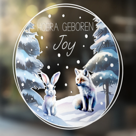 Geboortesticker 'Winter Wonder Wereld'