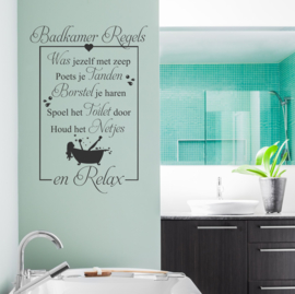 Muursticker 'Badkamer Regels'