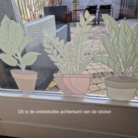 Raamsticker 'Potplanten', HERBRUIKBAAR