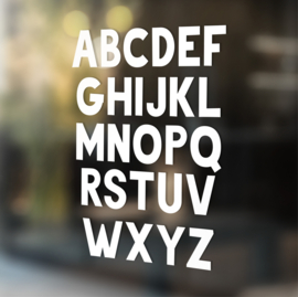 Raamsticker Losse letter | lettertype 'Lanekcut' | HERBRUIKBAAR
