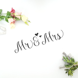 Tekststicker 'Mr & Mrs'