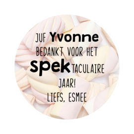 Label full color 'Bedankt voor het SPEKtaculaire jaar' - rond