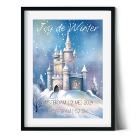 Geboorteposter 'Winter Wonder Wereld' - kasteel