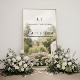 Sticker Welkomstbord Bruiloft 'Initialen Modern' | Stickervinyl