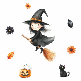 Raamstickers 'Little Boo Halloween' | Heksje, HERBRUIKBAAR