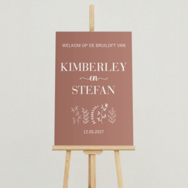 Welkomstbord Bruiloft 'Veldbloemen' | 40 x 60 cm