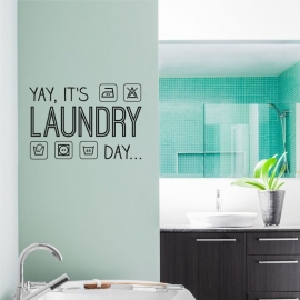 Muursticker 'Yay, it's laundry day'