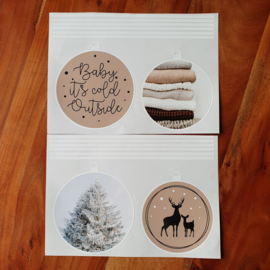 Statische raamsticker 'Kerstballen | Baby it's cold outside' | HERBRUIKBAAR