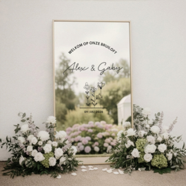 Sticker Welkomstbord Bruiloft 'Veldbloemen 1' | Stickervinyl