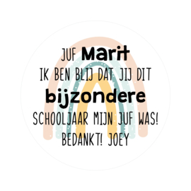 Label full color 'Bijzondere schooljaar' - rond