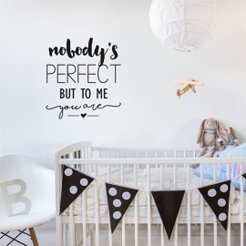 Muursticker 'Nobody's perfect'