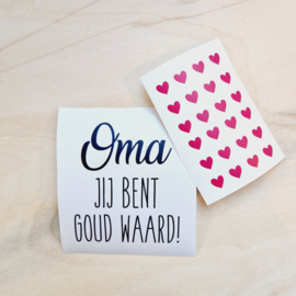 Vinylsticker 'Oma jij bent goud waard!'