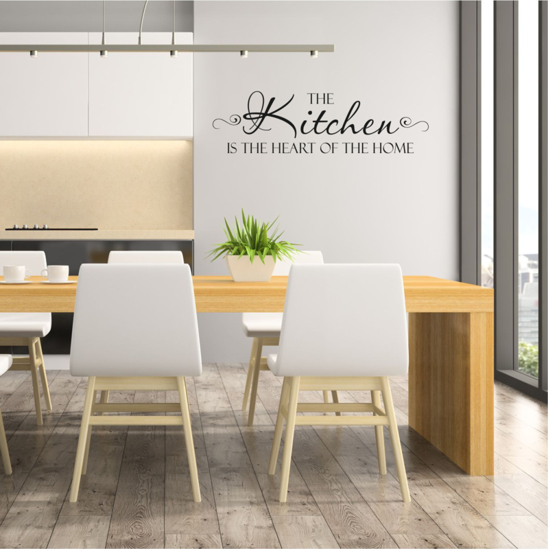Muursticker 'The kitchen is the heart of the home' 1