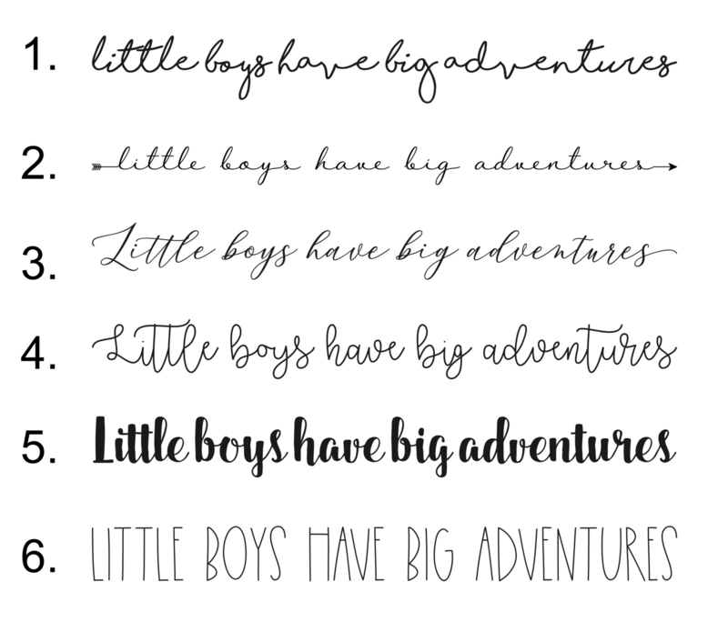 Muurtekst 'Little Boys have big adventures' - 55 cm