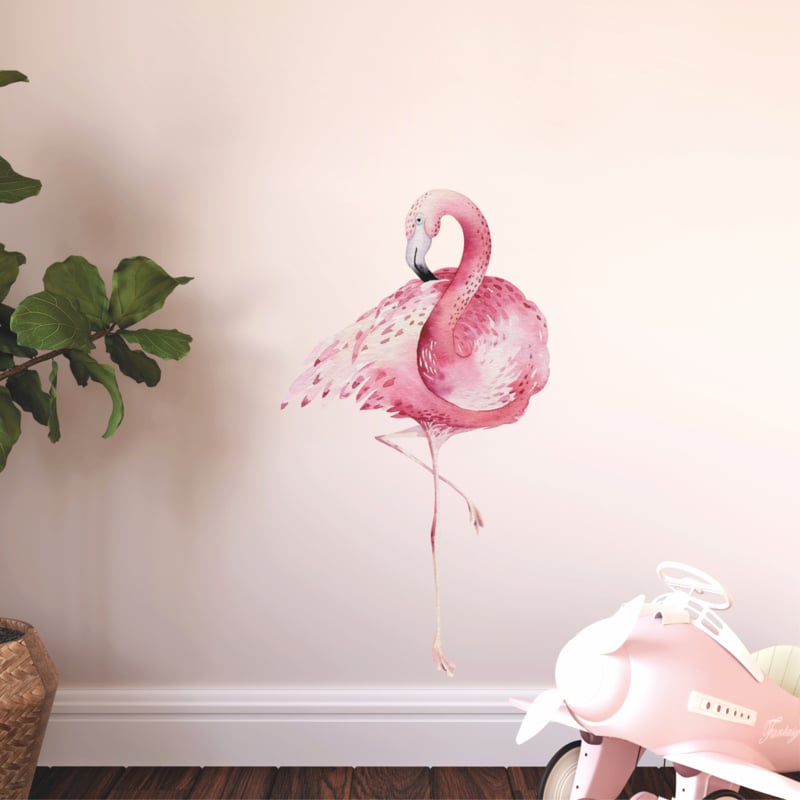 Fantasie tijdelijk Vlak Muursticker 'Flamingo' - groot | Jungle kinderkamer | Ilse Stickerdesign