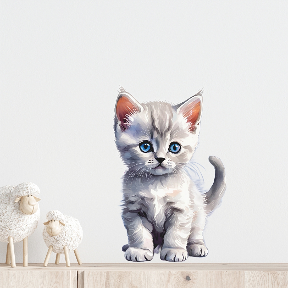 muursticker babykamer kinderkamer kitten poes