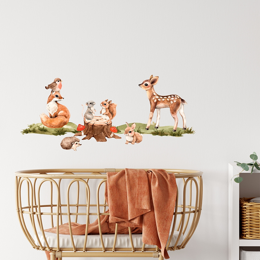 muurstickers babykamer kinderkamer bosdieren hertje vosje