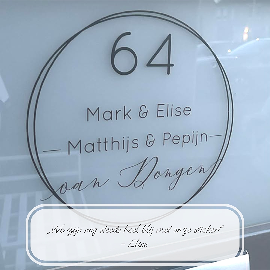 Deursticker - Rond met naam en huisnummer