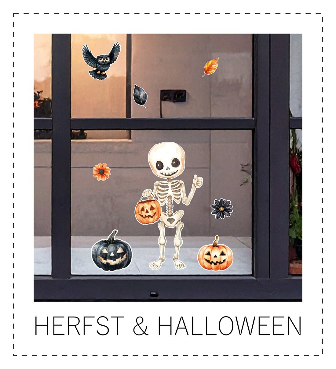 herfst halloween herbruikbare raamstickers