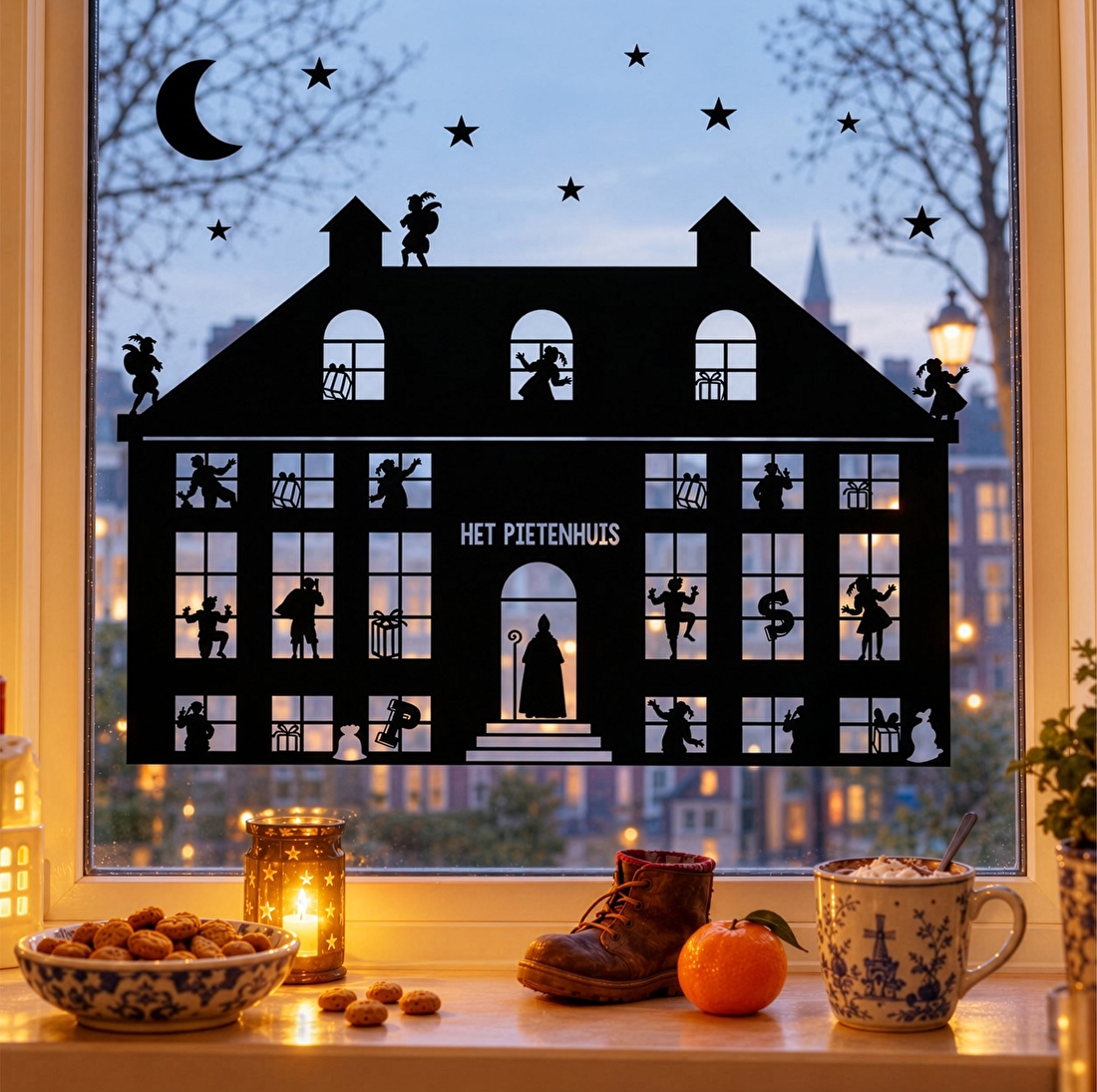 Sinterklaas raamstickers Pietenhuis