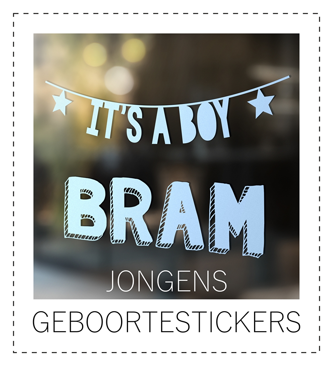 JONGENS GEBOORTE RAAMSTICKER ZOON BROERTJE