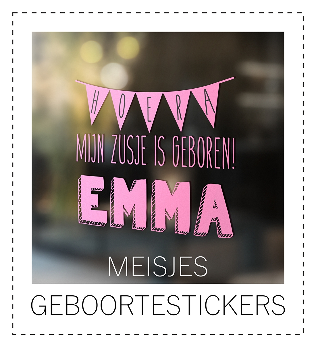 MEISJE GEBOORTE RAAMSTICKER DOCHTER ZUSJE