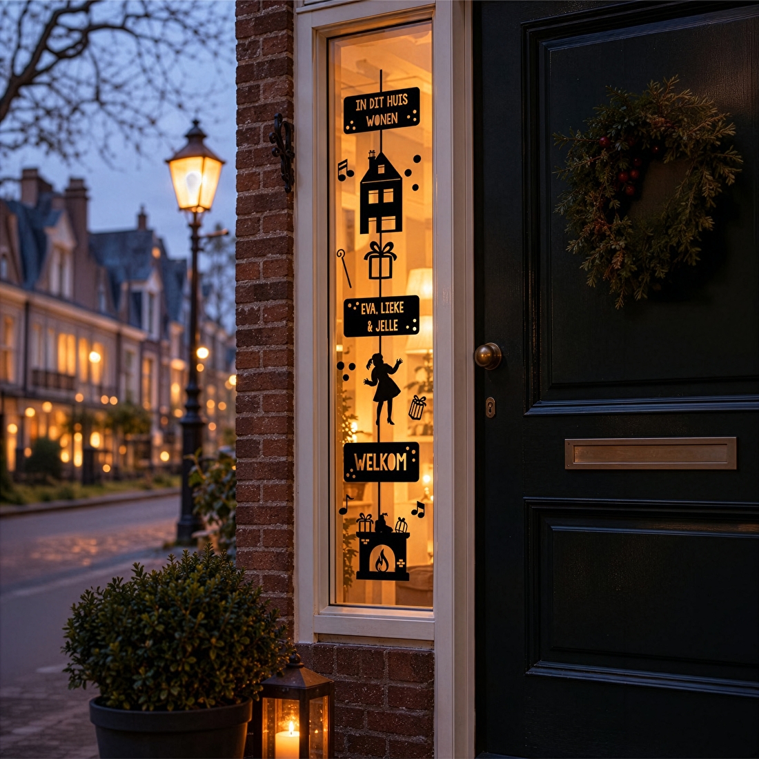 Sinterklaas raamstickers raamslinger eigen namen